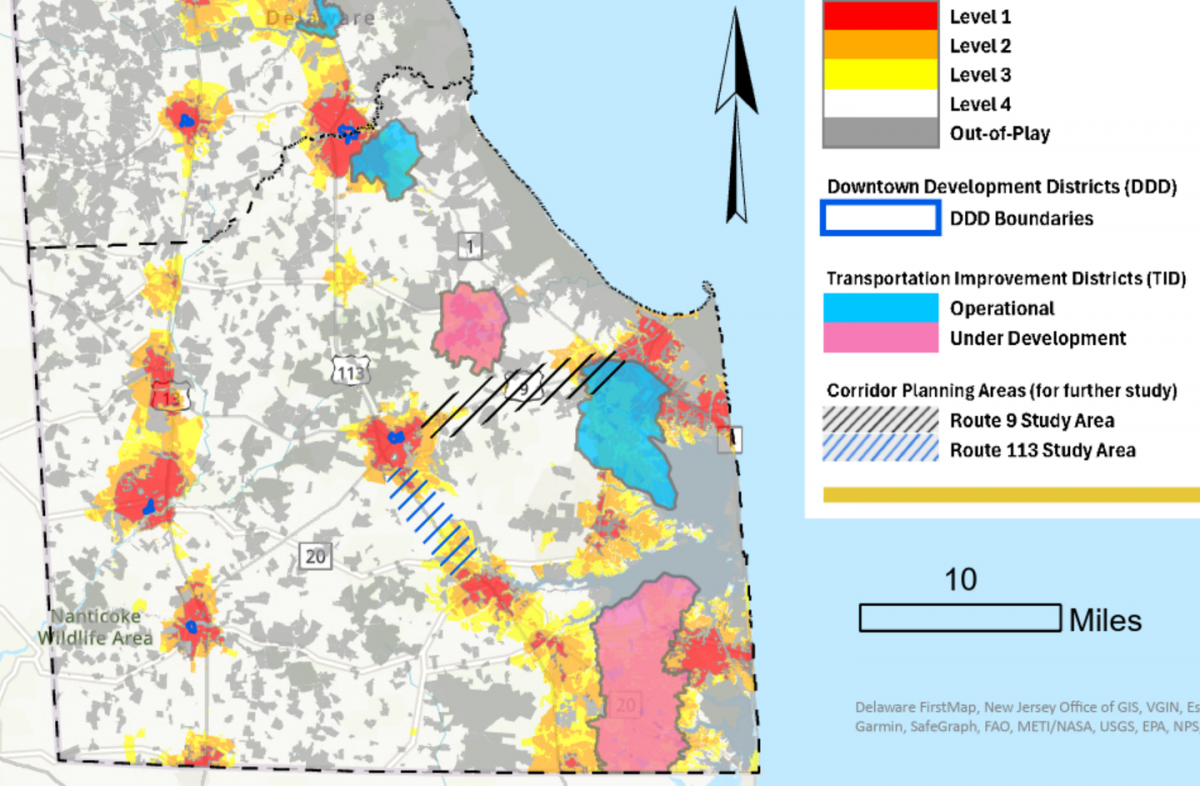 Sussex County corridor planning areas