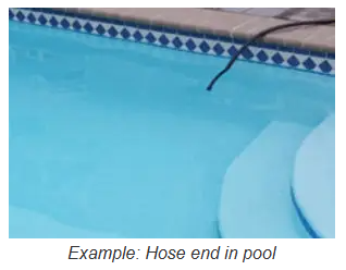 Example: Hose end in pool