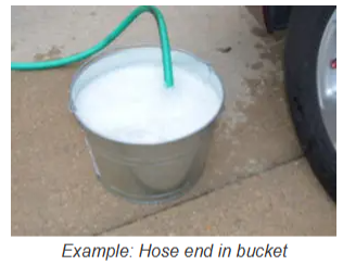 Example: Hose end in bucket