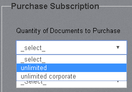 Image of Purchase Subscription screen